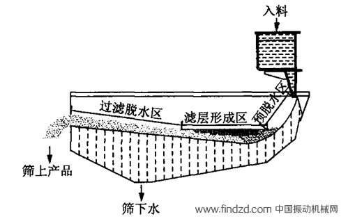 高頻振動篩工作區域劃分圖