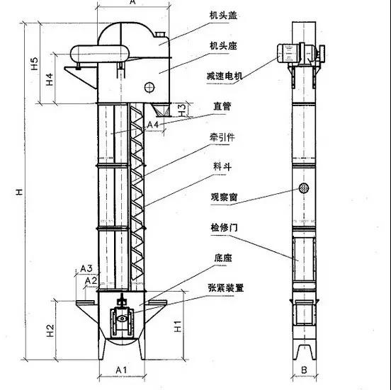 斗式提升機圖紙 斗式提升機圖紙