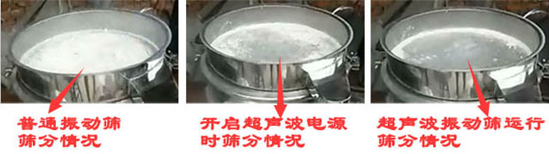 超聲波振動篩篩分情況對比 超聲波振動篩篩分情況對比